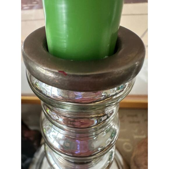 2 Mercury Glass Candle Holders silver elegant Williamsburg 8.5x5.5” - Picture 5 of 11